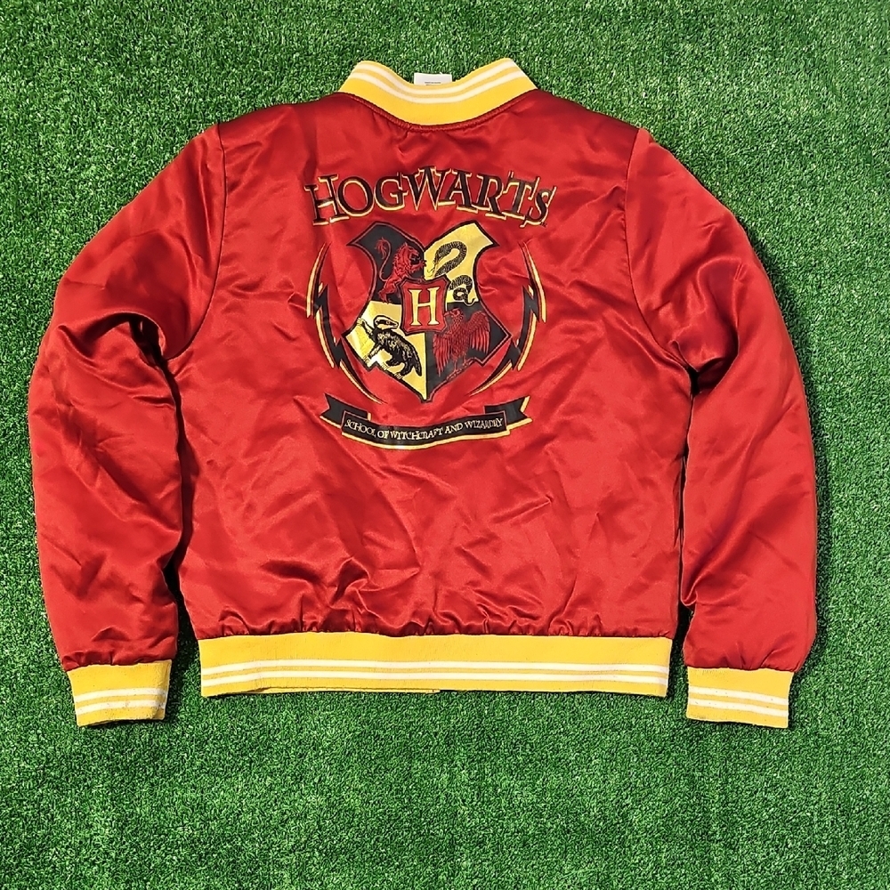 Red Hogwarts Bomber Youth Jacket With Side Pockets